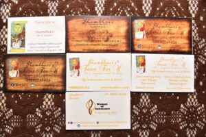 Visiting cards depicting the journey