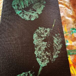 Leaf embossing painting